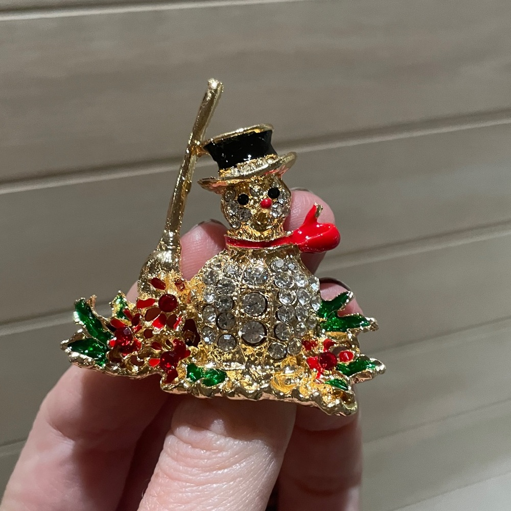 Snowman Brooch - Picture 4 of 4